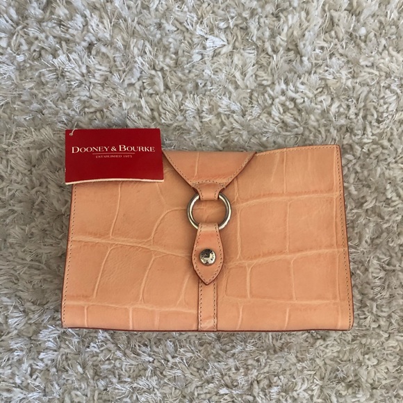 Dooney & Bourke Handbags - DOONEY & BOURKE Pink Alto Ring Flap Peach Coated